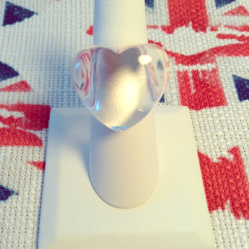 Glass Heart Shaped Ring